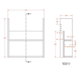 Alaska Bathroom Fitted Furniture Pack LH Vanity with Basin Pearl Grey Matt 1244mm x 355mm x 997mm