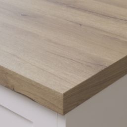 Wilsonart Omega Modern Ashdown Square Edge Matt Brown Oak Effect Laminate Breakfast Bar 4100mm x 900mm x 38mm