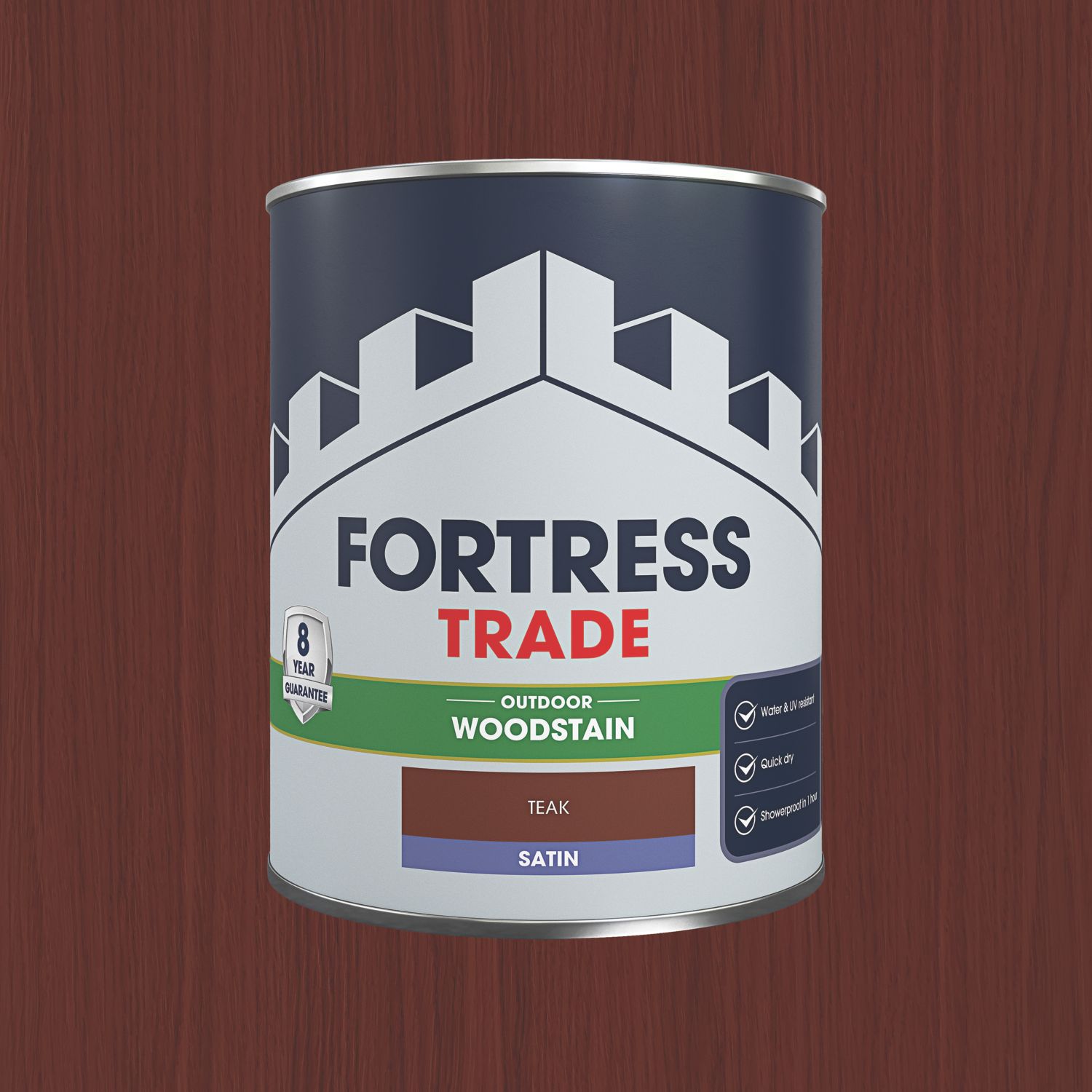 Fortress Trade 750ml Teak Satin Water-Based Exterior Wood Stain (255PC)