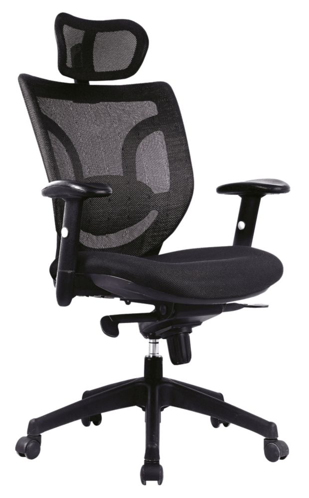 Nautilus Designs Newton High Back Executive Chair Black - Screwfix