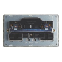 Contactum Lyric 13A 2-Gang DP Switched Socket Outlet Brushed Brass  with White Inserts