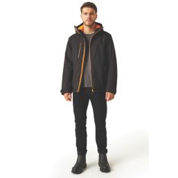Regatta Navigate 100% Waterproof Jacket Black/Orange Pop X Large Size 43.5" Chest