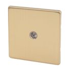 Varilight  1-Gang Coaxial TV Socket Brushed Brass