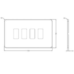 Knightsbridge  4-Module Grid Faceplate Smoked Bronze