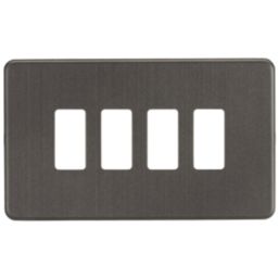 Knightsbridge  4-Module Grid Faceplate Smoked Bronze