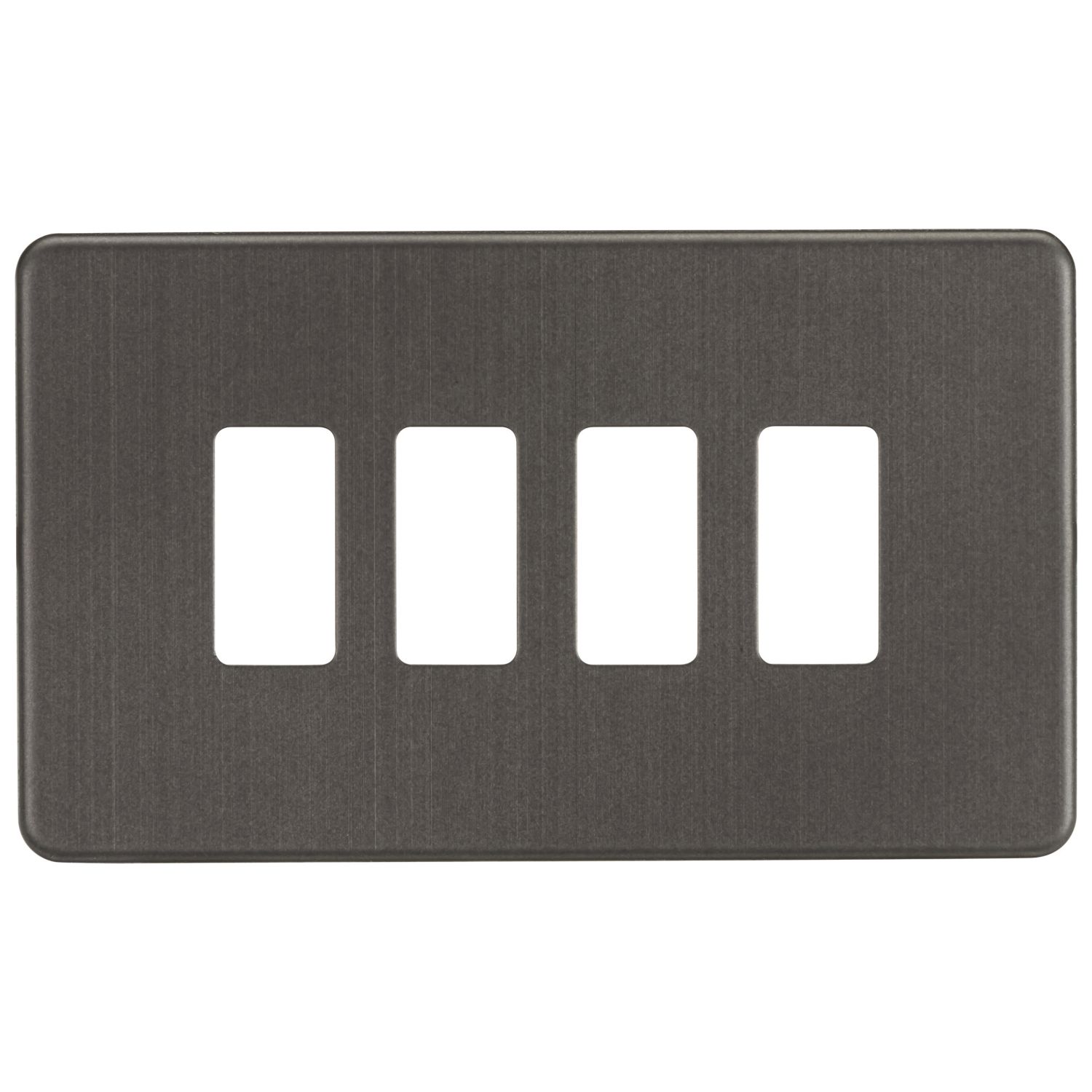 Knightsbridge 4-Module Grid Faceplate Smoked Bronze (256CR)