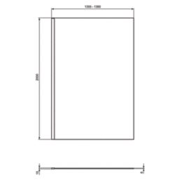 Ideal Standard i.life  Semi-Framed Wet Room Panel Clear Glass/Silver 1400mm x 2000mm