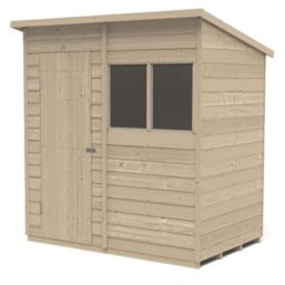 Forest  6' x 4' (Nominal) Pent Overlap Timber Shed with Assembly