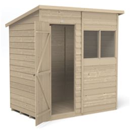 Forest  6' x 4' (Nominal) Pent Overlap Timber Shed with Assembly