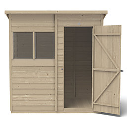 Forest  6' x 4' (Nominal) Pent Overlap Timber Shed with Assembly