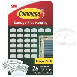 Command Clear Self-Adhesive Decorating Clip 26 Pack