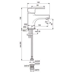 Ideal Standard Calista Chrome 136mm Cloakroom Lever Mono Basin Mixer Tap
