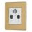 Contactum Lyric 1-Gang Coaxial TV / FM & Satellite Socket Brushed Brass with White Inserts
