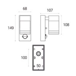 4lite Marinus Outdoor IP44 Wall Light With PIR Sensor Anthracite