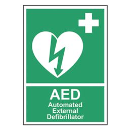 Essentials "Automated External Defibrillator" Safety Sign 210mm x 148mm
