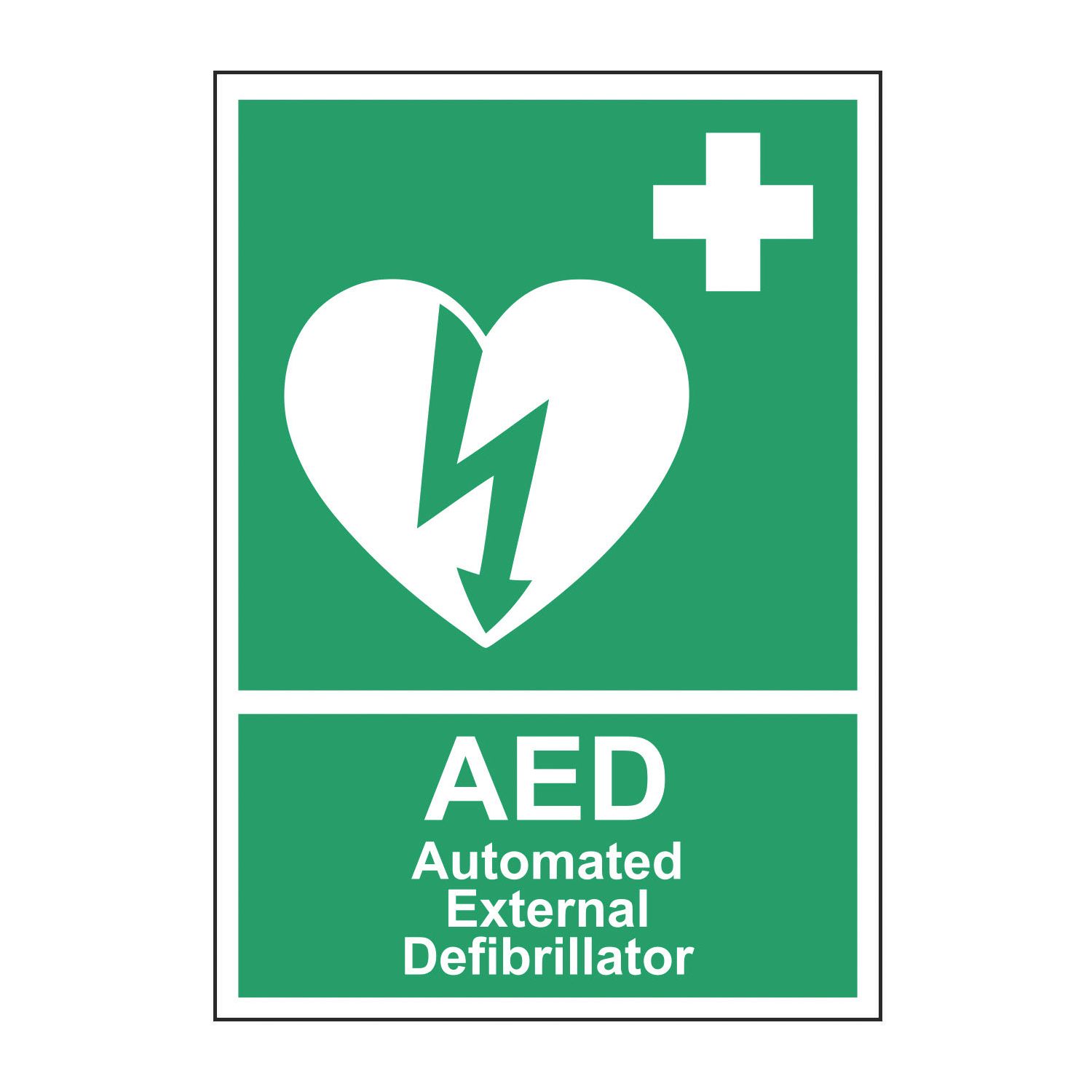 Essentials "Automated External Defibrillator" Safety Sign 210mm x 148mm (256RT)