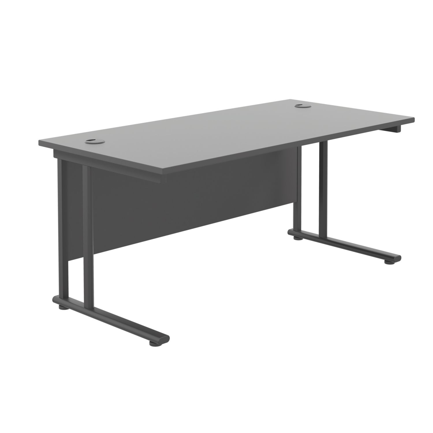 TC Group Aztec Twin Upright Rectangular Office Desk Black/Black 1800mm x 800mm (256TT)