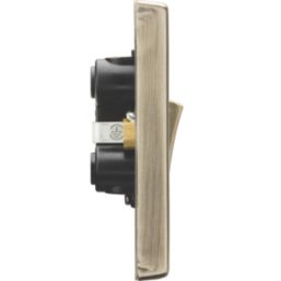 Knightsbridge  45A 1-Gang DP Control Switch Antique Brass with LED