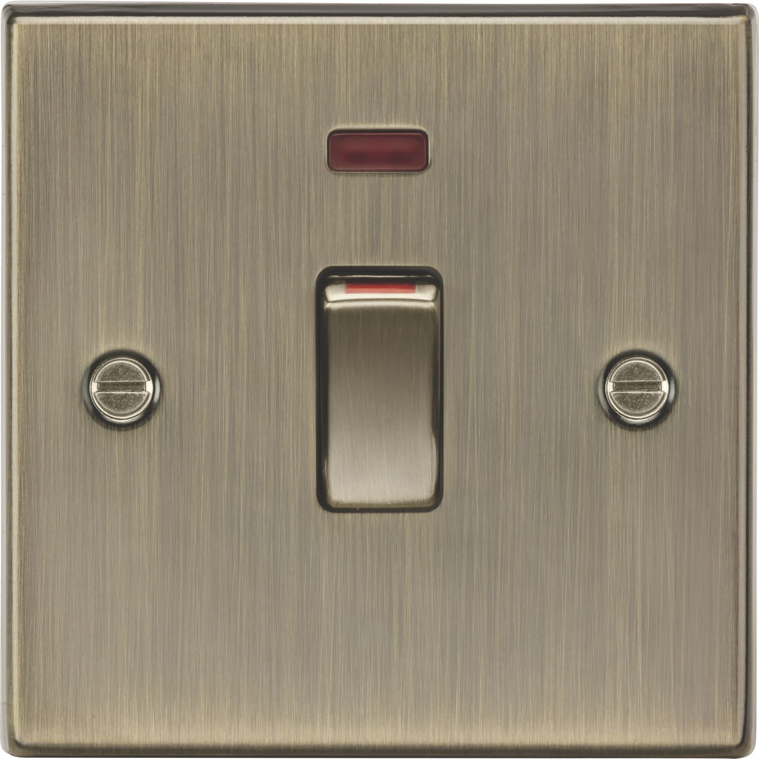 Knightsbridge 45A 1-Gang DP Control Switch Antique Brass with LED (256VF)