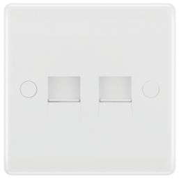 British General 800 Series 2-Gang Master Telephone Socket White