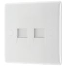 British General 800 Series 2-Gang Master Telephone Socket White