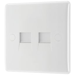 British General 800 Series 2-Gang Master Telephone Socket White