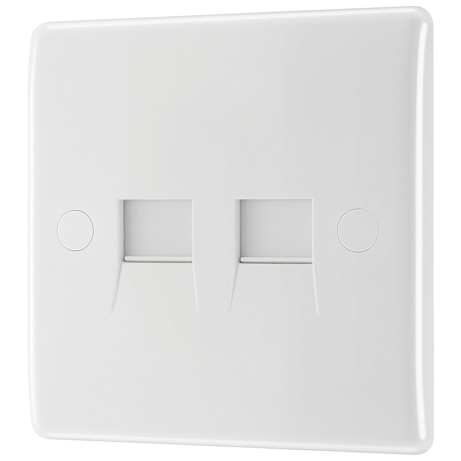 British General 800 Series 2-Gang Master Telephone Socket White (256XF)