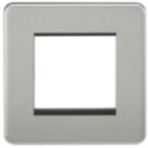 Knightsbridge Screwless 2-Module Modular Faceplate Brushed Chrome