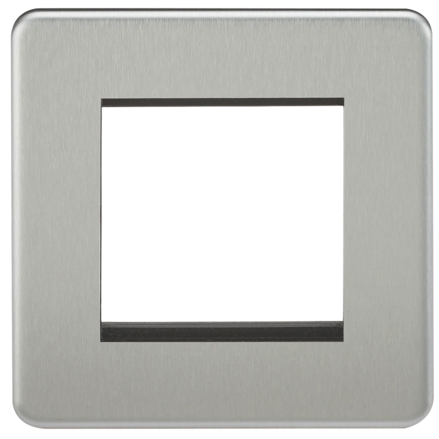 Knightsbridge Screwless 2-Module Modular Faceplate Brushed Chrome (256YA)