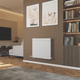 Azur 600mm x 650mm 2733BTU White Horizontal 3 Column Radiator