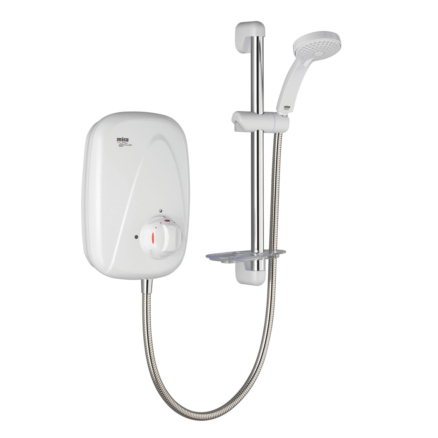 Mira Go Rear-Fed White/Chrome Power Shower (25745)