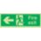 Nite-Glo  Photoluminescent "Fire Exit" Left Arrow Sign 150mm x 450mm