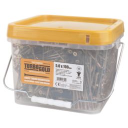 TurboGold  PZ Double-Countersunk  Multipurpose Screws 5mm x 100mm 1000 Pack