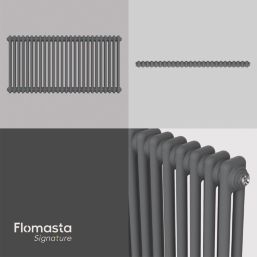 Flomasta 600mm x 1190mm 4175BTU Anthracite Horizontal 2 Column Radiator