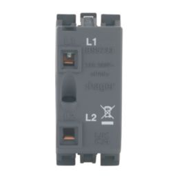 Hager Sollysta WMGFU13BSB 13A Grid Fused Spur Brushed Steel with Black Inserts