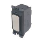 Hager Sollysta WMGFU13BSB 13A Grid Fused Spur Brushed Steel with Black Inserts