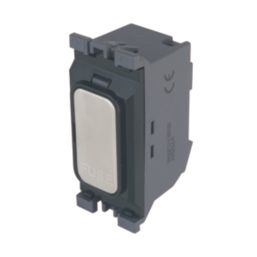 Hager Sollysta WMGFU13BSB 13A Grid Fused Spur Brushed Steel with Black Inserts