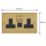 Varilight  13A 2-Gang SP Switched Socket + 3A 45W 2-Outlet Type C USB Charger Polished Brass with Black Inserts