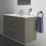 Ideal Standard i.life A Wall-Hung Vanity Unit with Chrome Handles & Basin Matt Quartz Grey 1000mm x 440mm x 630mm