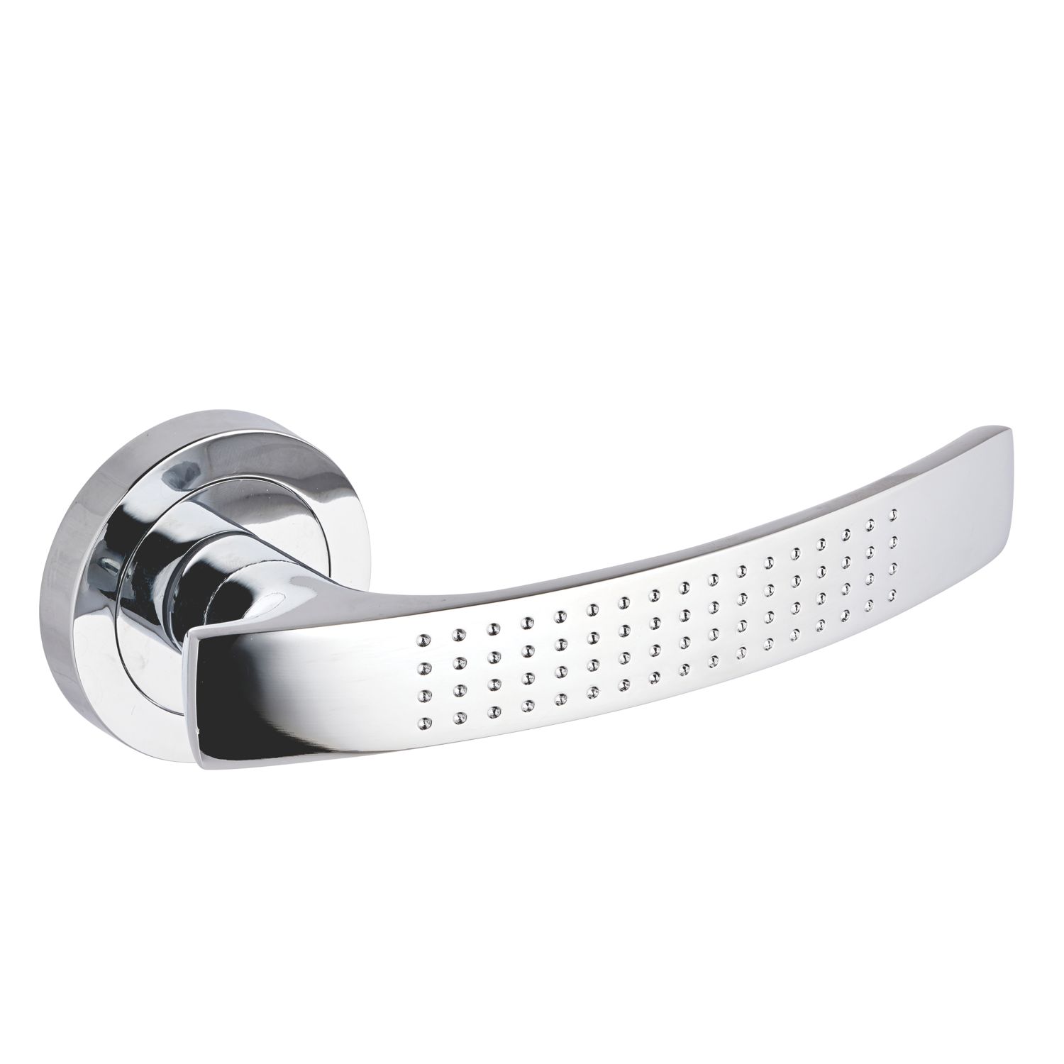 Smith & Locke Compton Fire Rated Lever on Rose Door Handles Pair Polished Chrome (257HY)