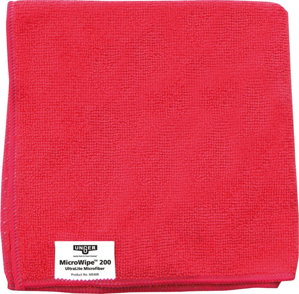Unger Microfibre Cloths Red 400mm x 400mm 10 Pack Screwfix