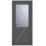Crystal  1-Panel 1-Obscure Light Right-Handed Anthracite Grey uPVC Back Door 2090mm x 890mm
