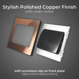 British General Evolve 20A 16AX 1-Gang 2-Way Wide Rocker Light Switch  Copper with Black Inserts