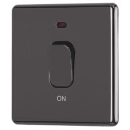 Arlec  50A 1-Gang DP Control Switch Black Nickel with Neon with Colour-Matched Inserts