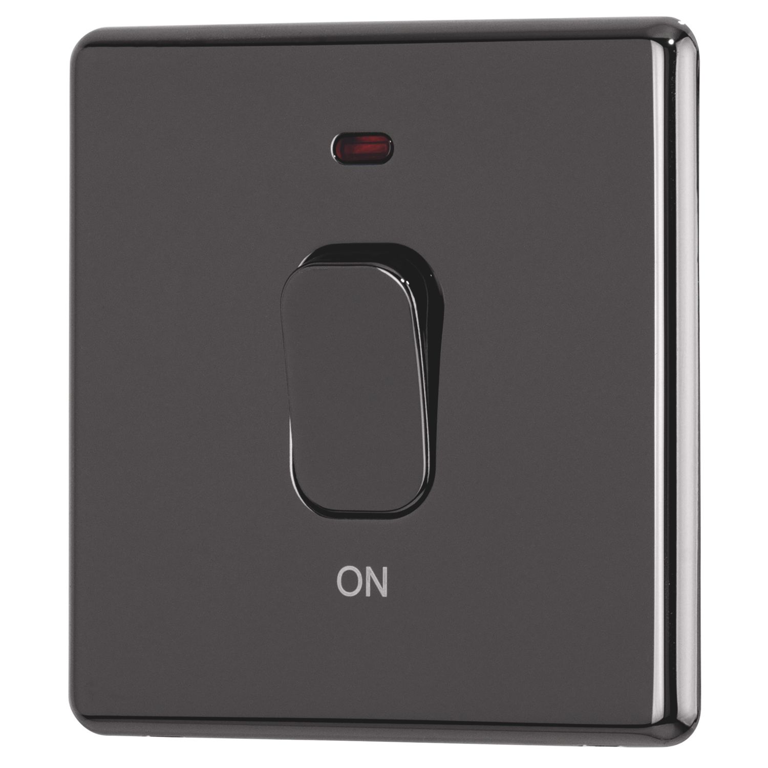 Arlec 50A 1-Gang DP Control Switch Black Nickel with Neon with Colour-Matched Inserts (257RU)
