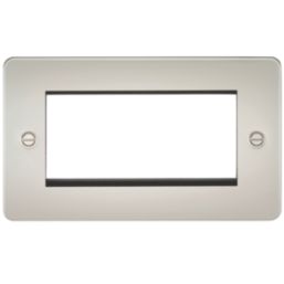 Knightsbridge Flat Plate 4-Module Modular Faceplate Pearl