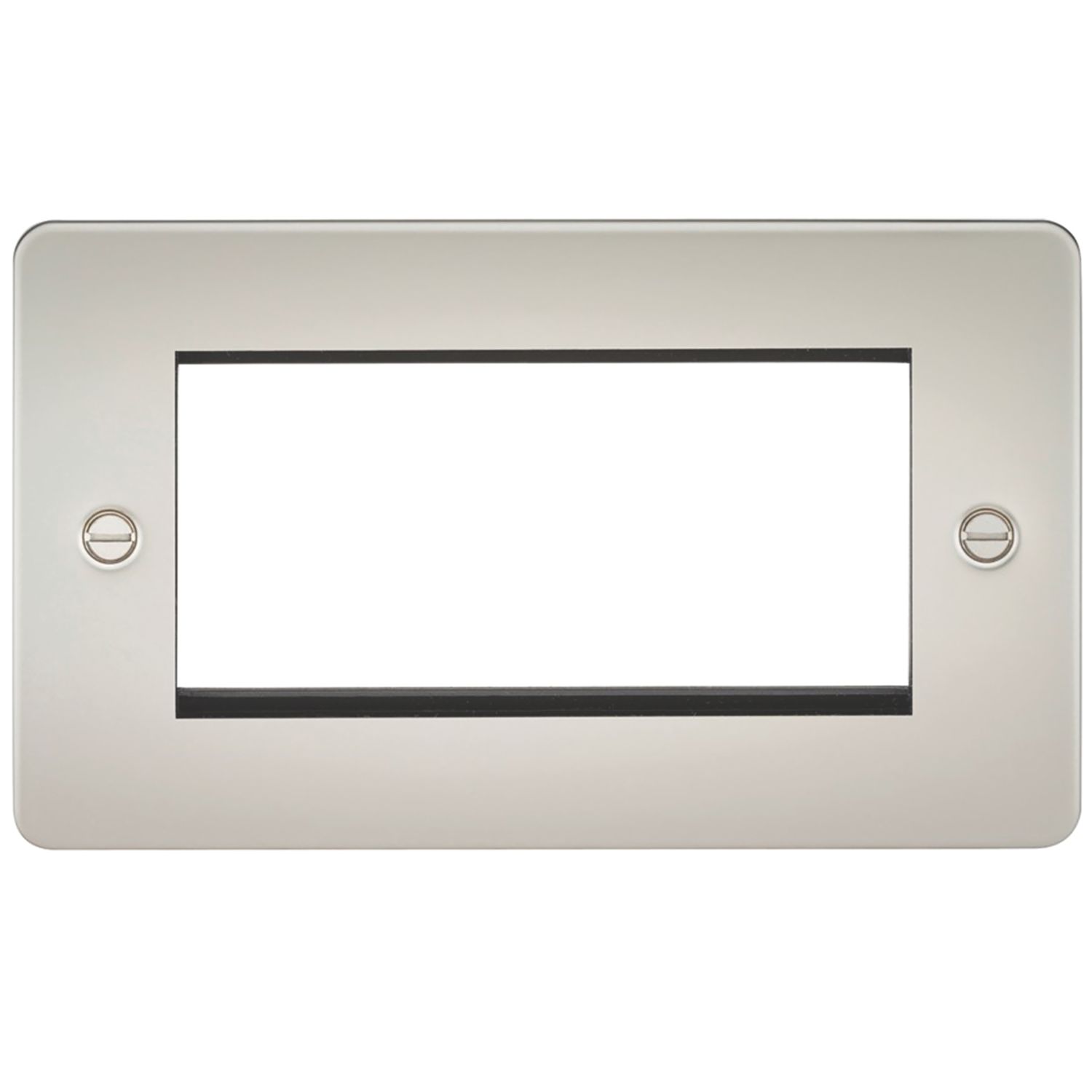 Knightsbridge Flat Plate 4-Module Modular Faceplate Pearl (257YA)