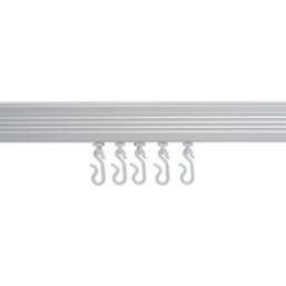 Croydex Curved Bendy Shower Curtain Rail Aluminium Silver 2500mm