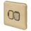 Schneider Electric Lisse Deco 13A Switched Fused Spur  Satin Brass with Black Inserts