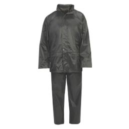 Hooded 2-Piece Rain Suit Green X Large 56